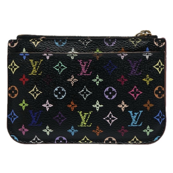 LOUIS VUITTON Multicolor Pochette Cles NM Coin Purse Black M60279 LV Auth 62586 - Picture 2 of 16
